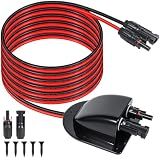 POWHAZY Solar Cable Entry Gland with10AWG Solar Extension Cable Compatible with MC4, Weatherproof Roof Cable Entry Housing for RV Camper Van Boat Shed Garage (10 FT)