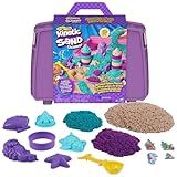 Kinetic Sand, Mermaid Palace Playset with 2.06lbs Play Sand (Neon Purple, Shimmer Teal & Beach), Tools & Folding Sandbox, Sensory Toys for Kids