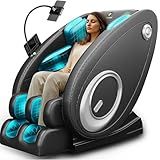 Massage Chair Full Body, Zero Gravity Massage Chair with 8 Fix Rollers, Foot Massage, Heating, Auto Modes, Full Body Airbag, Touch Screen Controller, Music Player, Home Massage for Back Fatigue
