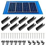 CARLKEMIAN 4 Set Solar Panel Roof Mounting Kit, Aluminum Solar Panel Mounting Rails Bracket Foot for RV, Ship, Roof