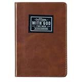 Joicim 2026 One minute WITH GOD for men, 365 days of daily prayer brown book, Bible prayer Faux Leather Journal