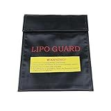 Dookoe-Lipo Guard Silver Lithium Charging Bag Safe Flame-Retardant Battery Bag（Black 18 * 23cm）-1pcs