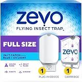 Zevo Flying Insect Trap for Fruit Flies & Gnats, 1 Base & 1 Refills