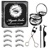 WITIFIG 2025 Magnetic Eyelashes 4 Pairs Kit 3D Natural Reusable Lashes with Applicator, No Glue Eyeliner Needed, Waterproof & Hypoallergenic False Eyelashes for Daily/Party/Wedding (1)
