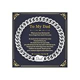 FLHEART Bracelets for Men Gifts Ideas, Stainless Steel Cuban Link Non Tarnish Bracelet Silver for Brother Dad Man Husband Uncle Son, Christmas Day Stocking Stuff Send Gift Box