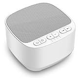 Magicteam Sleep Sound White Noise Machine with 40 Natural Soothing Sounds and Memory Function 32 Levels of Volume Powered by AC or USB and Sleep Timer Sound Therapy for Baby Kids Adults (B-White)