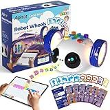 Apitor Coding Robot Toys for Kids Ages 5+, STEM Robot Toy Kit with Wheels and Play Cards, Screen Free Remote Control Programming Interactive Toy for Boys and Girls Ages 5-8