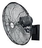 iLiving 18" Outdoor Oscillating High Velocity Wall Fan with 4150 CFM Heavy Duty Weatherproof Motor, Variable Speed Adjustment for Workshop, Garage, Patios, Commercial and industrial, 18 inch,Black