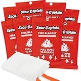 SecuCaptain Emergency Fire Blanket for Home and Kitchen - 8 Pack 40"x40" Flame Suppression Fiberglass Fire Blankets for House Camping Car Warehouse Office Emergency Survival Safety