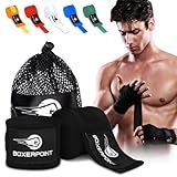 BOXERPOINT 180" Ringside Boxing Wraps for Men & Women - Professional, Breathable Hand Wraps for Boxing, Muay Thai, Kickboxing, MMA Gear - Black
