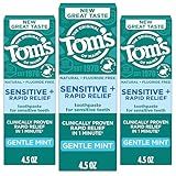 Tom’s of Maine Sensitive Plus Whitening Fluoride Free Toothpaste, 4.5 Oz, 3 Pack, Clinically Proven, Enamel Safe, Builds an Arginine and Calcium Shield Around Teeth, Mint