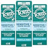 Tom's of Maine Rapid Relief and Sensitive Toothpaste, Mint, 3 Pack, 4.5 oz