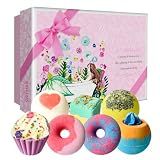 Bath Bombs, 7 Natural Bath Bomb Gift Set, Bubble Bathbombs for Women Kids