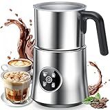 Milk Frother and Steamer, 4-in-1 Electric Frother for Hot & Cold Foam, One-Touch Operation for Cafe-Style Lattes & Cappuccinos, Fast Heat, Dishwasher Safe, 30.44Oz/900ML