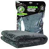 ExoForma Mega Car Drying Towel - Holds Up to 9 lbs, No Streaks, Scratches, or Water Spots | 1200 GSM Microfiber Double Twist Pile & Edgeless Design, 1 Quick & Effortless Dry - 24” x 36”