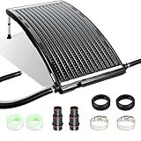 Fuairmee Pool Heater for Above Ground Pool, Thickened Panel 113x69 cm, Solar Pool Heater, Includes 2 Adapters, 2 Hoses & Clamps, 2 Plumbers Tapes