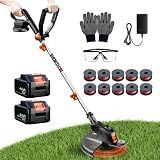 Battery Operated Weed Wacker Long Runtime Grass Trimmer Lawn Yard & Garden