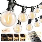 addlon Outdoor String Lights 100FT G40 with Remote 54 LED Shatterproof Bulb