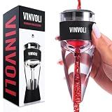 VINVOLI Wine Aerator - Red Wine Pourer with Sediment Filter & Stand