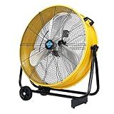 Tornado 24" Metal Drum Fan - High Velocity, 7700 CFM, 3-Speed, Heavy Duty for Industrial & Commercial Use, 1/3 HP Motor, 8 FT Cord, ETL Listed