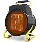 Buyplus Outdoor Heaters for Patio, 1500W Portable Garage Heater with Overheat Protection & 3S Fast Heating, Non-Slip Cushion, Electric Space Heater for Patio, Garage, Bedroom, Office, Black