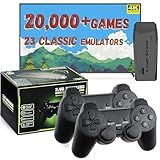 LIUWEI New Retro Gaming Console & Game Stick Pro - 20,000+ Classic Video Games, 23 Emulators, Dual Wireless Controllers, 4K HDMI Output, Plug & Play, Compatible with TV, PC, Projector, 64GB