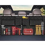 Femuar Car Trunk Organizer, Large Capacity Backseat Trunk Organizer (42"*18"), Collapsible Car Storage Bag with 8 Pockets, SUV/MPV/Truck - Black