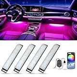 Honalia Car LED Lights Interior, RGB Interior Car Lights with App Control and Music Sync, USB Under Dash LED Lights for Jeeps Trucks SUVs, DC 5V