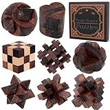 8 Pcs Brain Teaser Puzzles for Adults Teens - Wooden Puzzles 3D Puzzle Game Toys for Adults Teens - Unlock Interlocking Puzzle Adult IQ Education Smart Toys