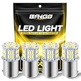 BANGO 1156 LED Bulb White Backup Reverse Light, 1141 7506 BA15S RV Interior Light Bulbs Super Bright for 12V RV Camper Trailer Boat Trunk Interior Lights, Pack of 4