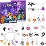 SWIND Halloween Advent Calendar 2026 for Girls and Boys With 24 Days Unique Gift Countdown Calendar Spooky Castle Design Blind Box DIY Creative Charm Pendant Bracelet