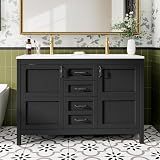 ELEVACHIC 48" Bathroom Vanity with Sink, 3 Drawers & 2 Soft-Close Doors
