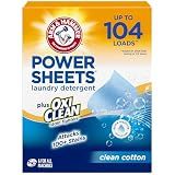 ARM & HAMMER Plus OxiClean Power Sheets Laundry Detergent, 52 Count