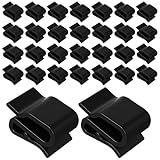 30 Pcs Trailer Frame Wire Clips, Solar Panel Clip, Plastic Wires Clip, Cable Clips Outdoor, S-Clip, Solar Panel Double Wire Clamps, Electrical Cord Management (Black, 25 x 16mm)