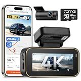 70mai A810 Lite 4K Dash Cam Front and Rear, 5GHz Wi-Fi 6 DashCam, Car Camera 4G LTE Remote Access, GPS Tracking, HDR Night Vision, 24H Parking Mode, Voice Control, Emergency Lock, Loop Recording