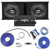 Skar Audio Dual 12" Complete 2,400 Watt SDR Series Subwoofer Bass Package - Includes Loaded Enclosure with Amplifier