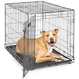 MidWest Homes for Pets 36-Inch iCrate for Medium-Large Breeds, 41-70 lbs, Single Door Folding Dog Crate with Divider Panel, Leak-Proof Tray & Secure Latches, Portable, Durable & Easy to Assemble
