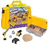 Kinetic Sand, Construction Site Folding Sandbox with 2lbs Play Sand & Toy Truck, Sensory Toys for Kids Ages 3 and up