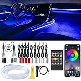 Car LED Strip Lights, LEDCARE 9 in 1 RGB Car Interior Lights with APP & Remote Control, 16 Million Colors Ambient Lighting Kit with 5 Fiber Optic LED Strips & 4 Under Dash Lights, Sync to Music