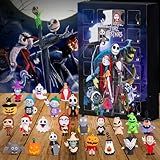 Halloween Advent Calendar 2025,Nightmare Be Christmas Calendars,Halloween Countdown Calendar Ornaments Gifts with 24 pcs Collectible Doll Figures Toys for Kids and Adults