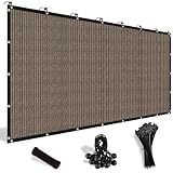 Shade&Beyond 90% Sun Shade Cloth with Grommets, 8' X 12' Pergola Shade Cover Canopy, Mesh Tarp Sun Screens for Patio, Outdoor, Garden, Backyard, Mocha