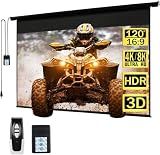 Kayle 120 Inch Motorized Projector Screen w/Wireless Remote, Black, 16:9