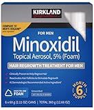 6 Months - KIRKLAND SIGNATURE Mens Minoxidil Topical Aerosol 5% Foam - Hair Regrowth Treatment 6 x 2.11 OUNCE (total 12.66 oz)