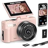 FLATIC 5K Digital Camera, 75MP Cameras for Photography with WiFi & 64GB TF Card, Autofoucs Vlogging Camera for YouTube with 180° Flip Screen, Compact Vlog Travel Camera Kit for Beginner, Teens
