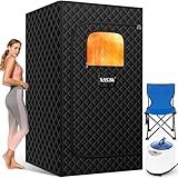 X-Vcak Upgraded Portable Sauna Box for Home，Relaxation, Steam Sauna for Home with Steamer, Remote Control, Folding Chair, 9 Levels