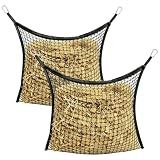 2pcs Slow Feed Hay Nets for Horses, Hay Bags for Horse 35×31 Inch, Large Capacity Horse Slow Feeder for Horses, Goats, Sheep, Donkey,etc