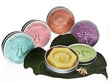 Honey House Large Bee Bar Natural Solid Lotion Bar 2 Oz in Embossed Tin Case, Assortment of 5 Scented Bars