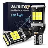 AUXITO 912 921 LED Bulb for Backup Light Reverse Lights High Power 2835 15-SMD Chipsets Error Free T15 906 922 W16W Bulbs, 6000K White, Exterior Light Bulbs (Upgraded, Pack of 2)