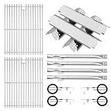 Stainless Cooking Grate,Heat Shield and Burner Kit for Nexgrill Replacement Parts 4-Burner 720-0830H 720-0830H,720-0888N,720-0888,720-0864,720-0896B,for Uniflame,Kenmore,Nexgrill 4&5-Burner Gas Grills