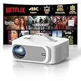[AI Movin 2.0 System/1200 ANSI/Auto Focus] Projector-4K with WiFi 6 and Bluetooth, 30W DoIby Audio APPS Built-in Outdoor-Projector, Lisowod 1080P Smart Portable Proyector with HDR10+ 2025 Upgraded